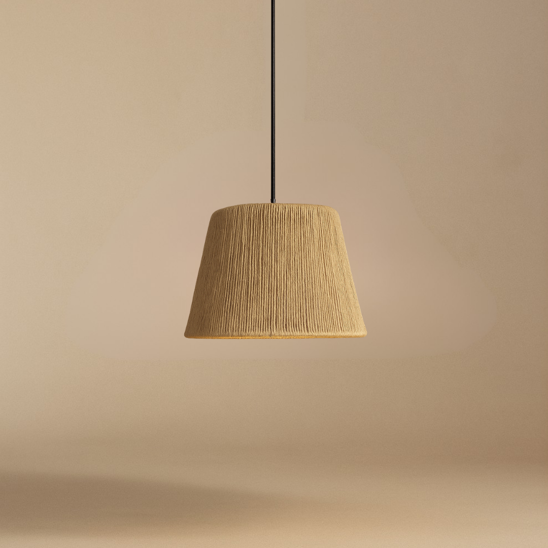 3’lü Jüt Aydınlatma Seti (2 Abajur + 1 Avize)