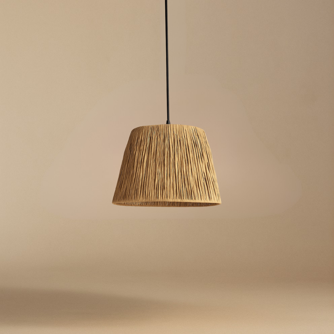 3’lü Kağıt Rafya Aydınlatma Seti (2 Abajur + 1 Avize)