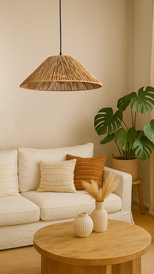 Büyük Kağıt Rafya Avize (40CM)