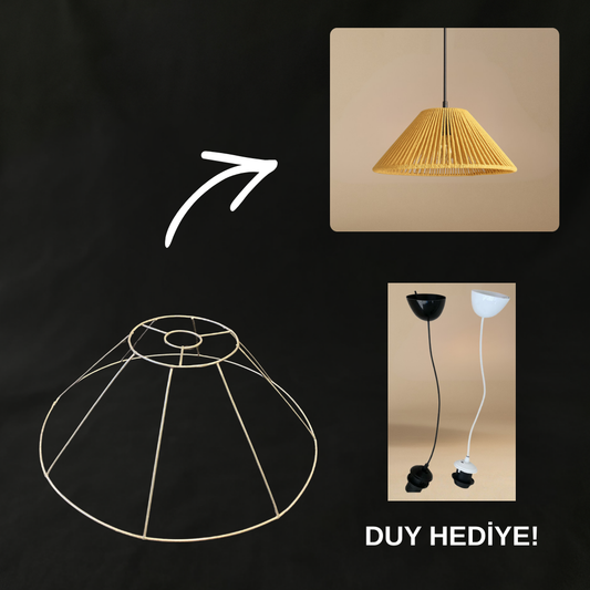 Üçgen (40CM) Demir Tel Avize İskeleti