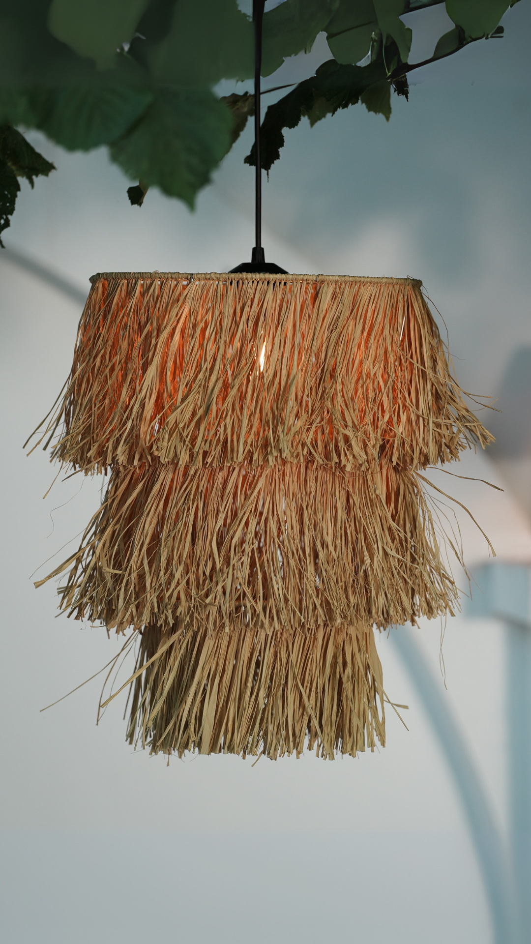 3 Katlı Rafya Avize