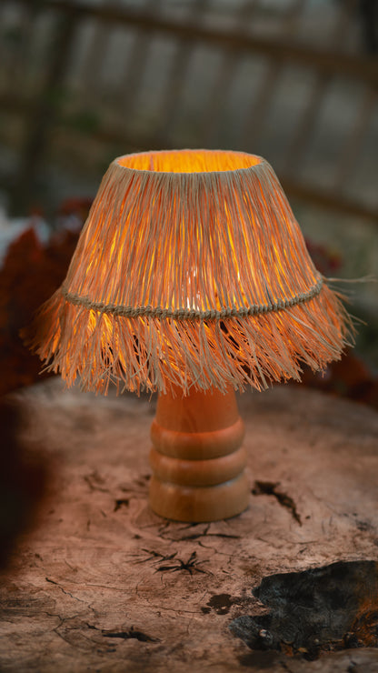 Saçaklı Doğal Rafya Abajur