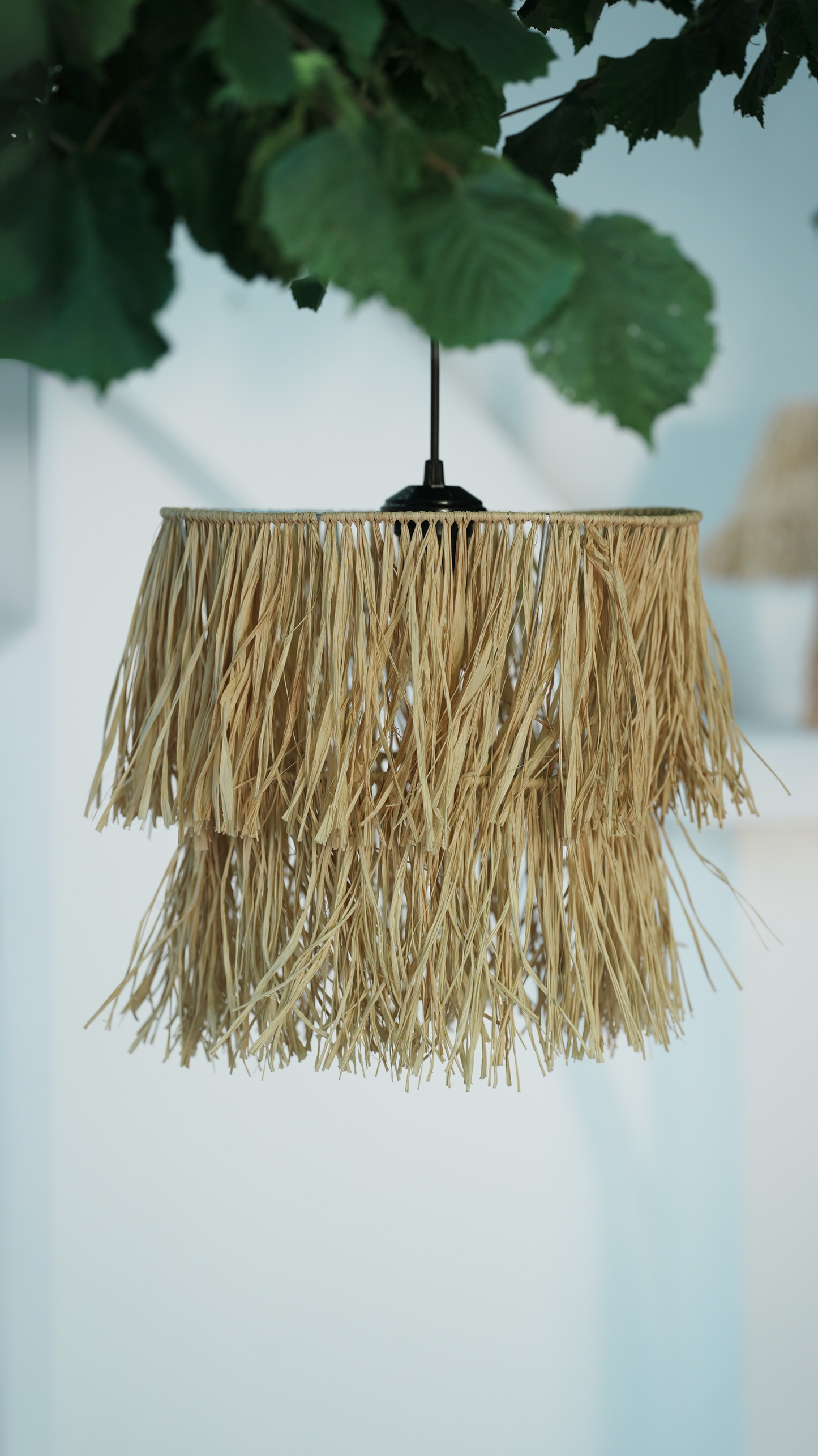 2 Katlı Rafya Avize