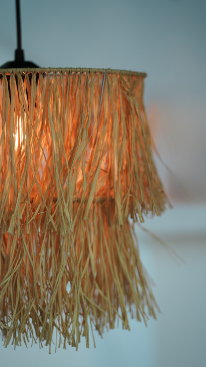 2 Katlı Rafya Avize