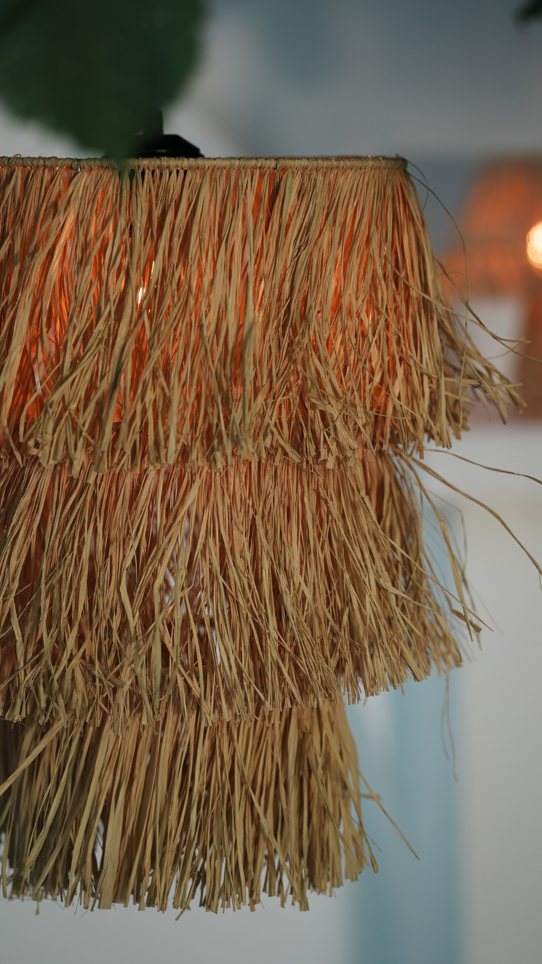 3 Katlı Rafya Avize