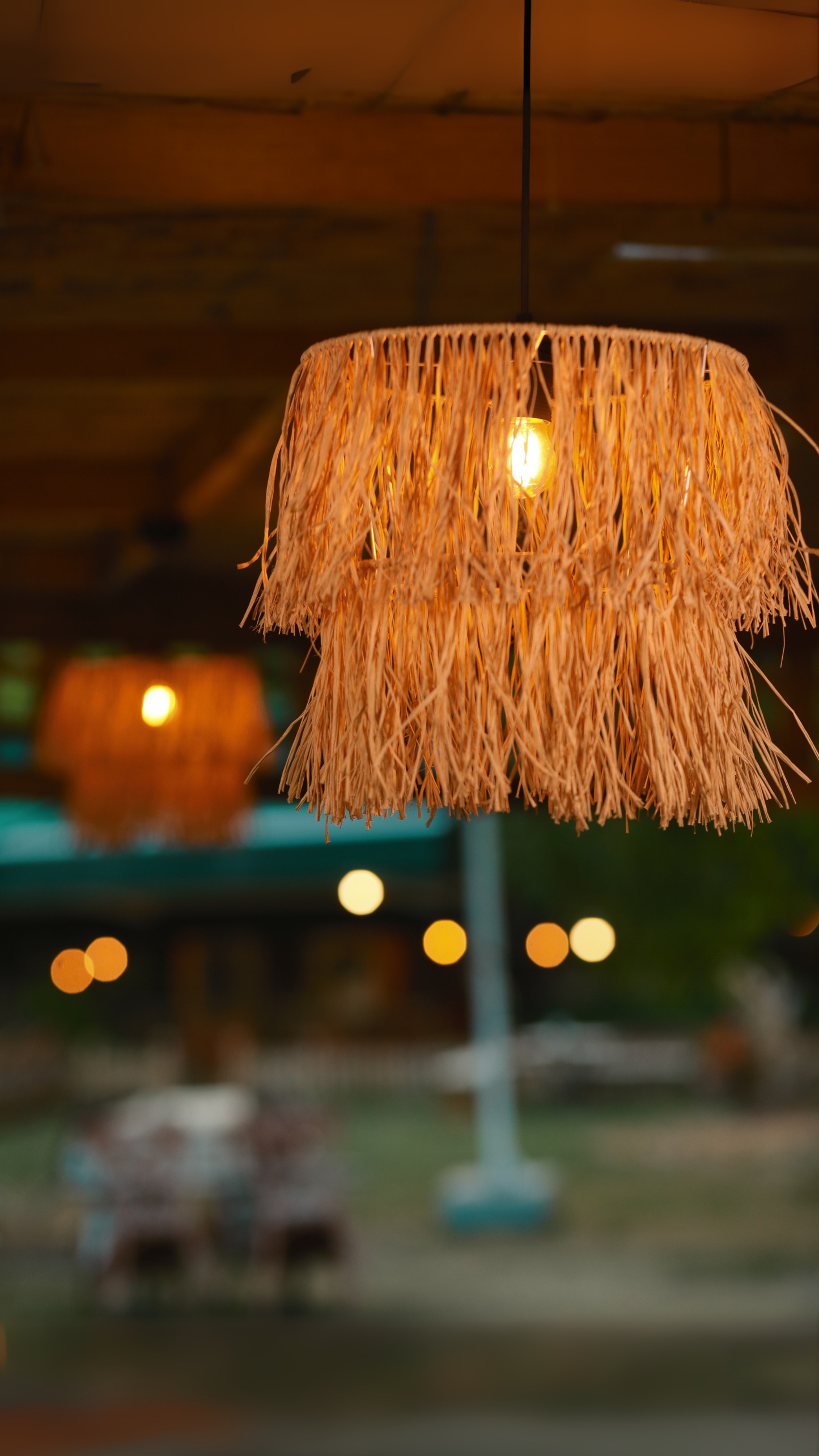 2 Katlı Rafya Avize