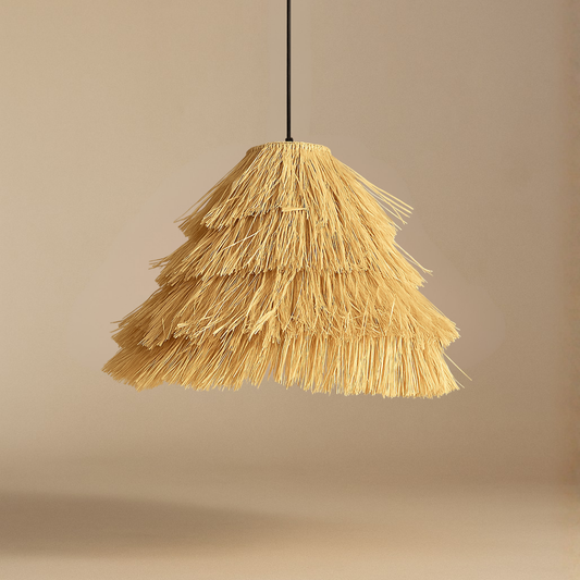 Büyük Konik Rafya Avize