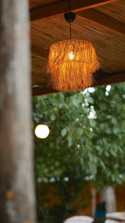 2 Katlı Rafya Avize