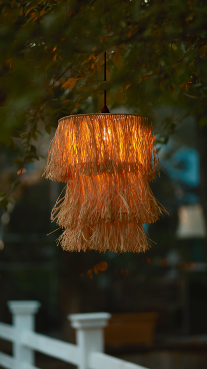 3 Katlı Rafya Avize