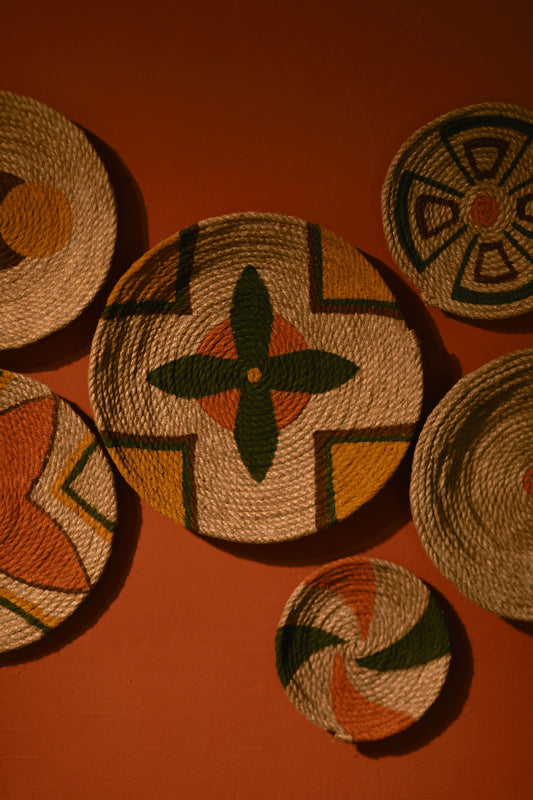 6'lı El Yapımı Afrikan Duvar Tabağı Seti