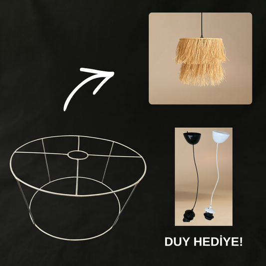 İki Katlı Demir Tel Avize İskeleti