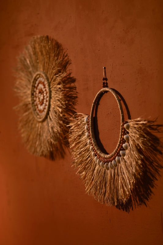 2'li El Yapımı Doğal Rafya Duvar Süsü