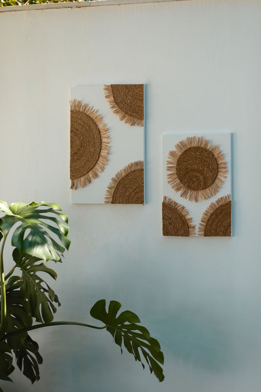 2'li Bohem Hasır Güneş Tablo