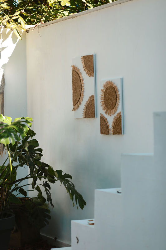 2'li Bohem Hasır Güneş Tablo