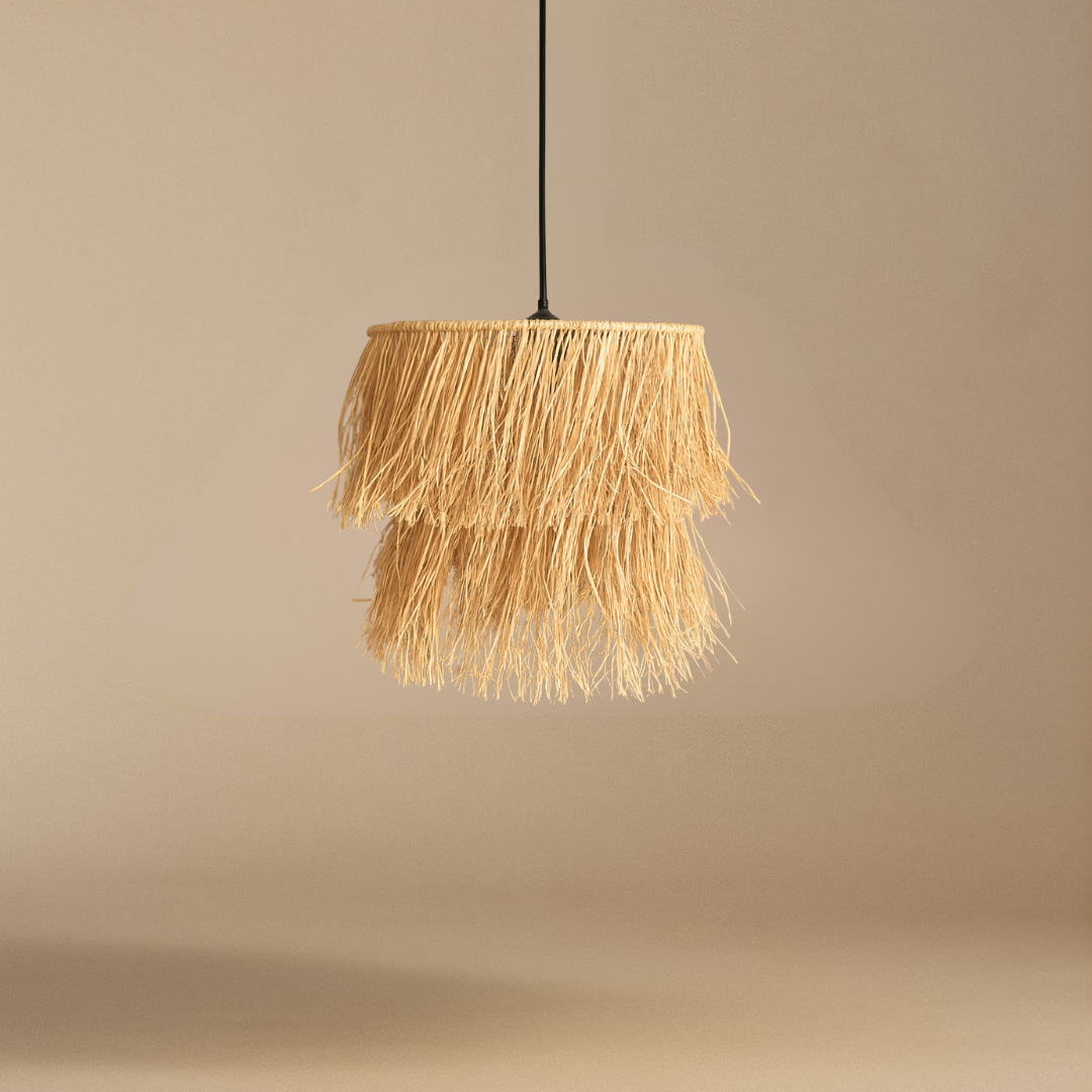 2 Katlı Rafya Avize