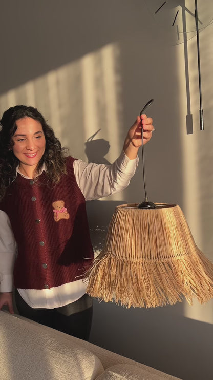 Saçaklı Rafya Avize