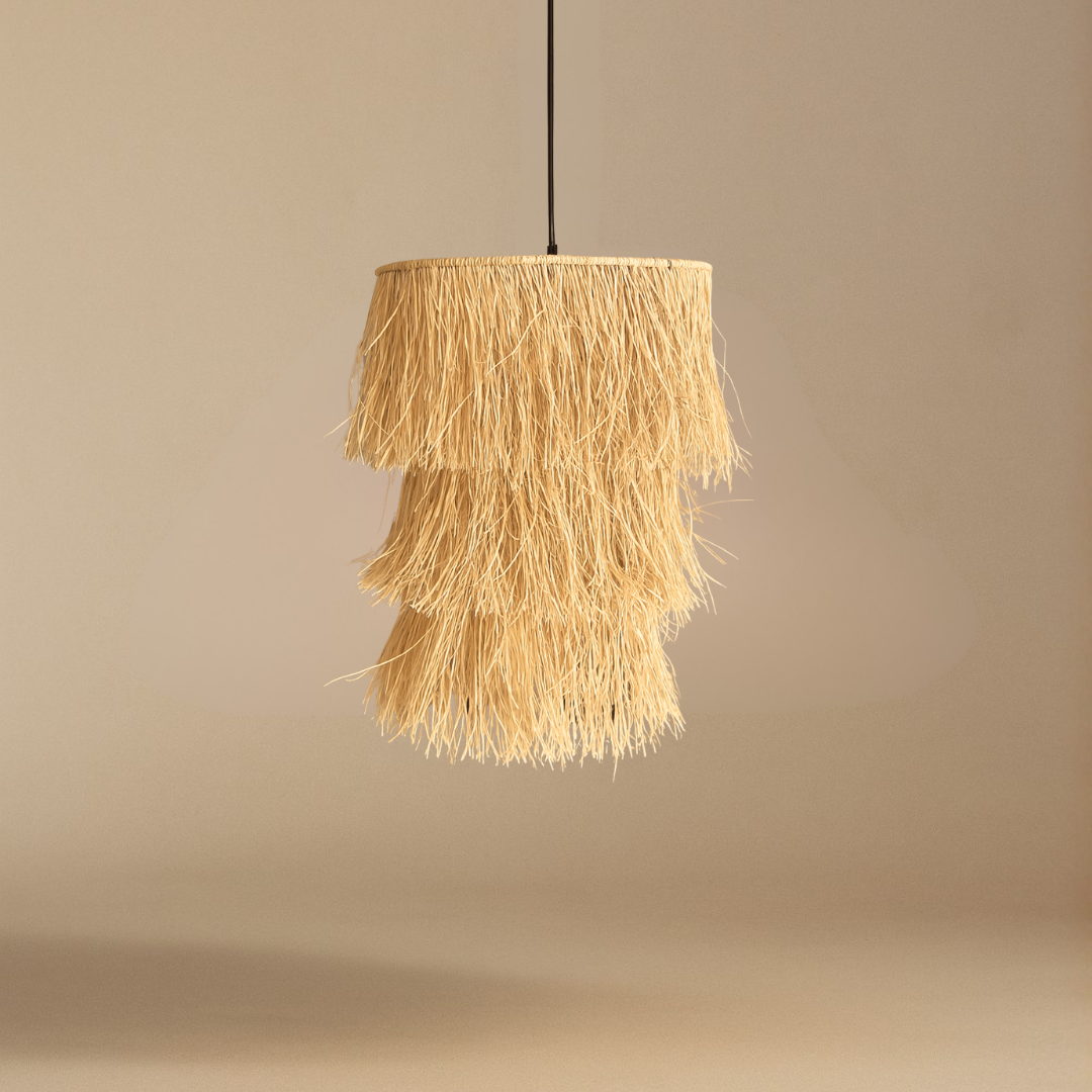 3 Katlı Rafya Avize